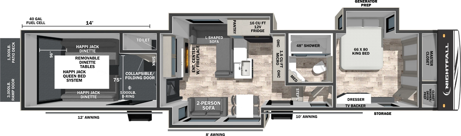 Nightfall 404NHD Floorplan